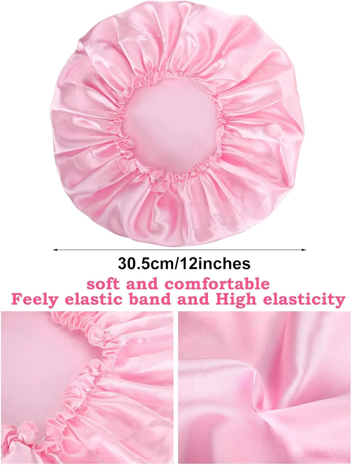 6 Pieces Sleep Cap Satin Bonnet Sleeping Hat Soft Elastic Night Hair Cover for Women Girls