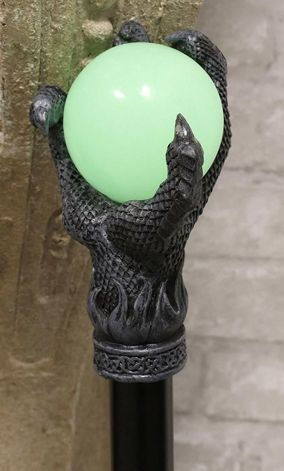 Ebros Grip of Fire Dragon Claw Glow in the Dark Decor Prop Walking Swagger Cane