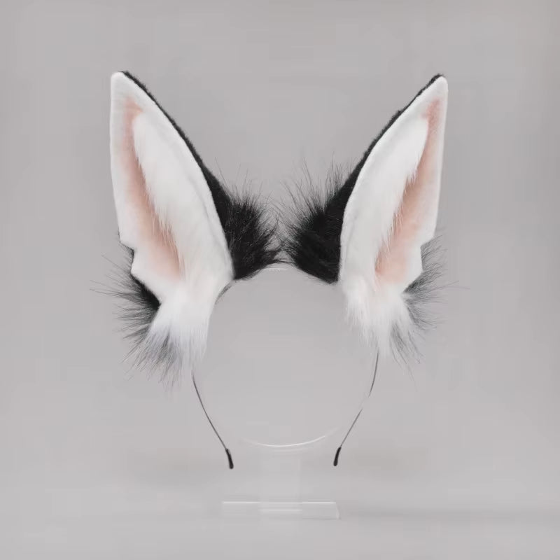 Women Cosplay Animal Wolf Ears Headdress Plush Hairband Furry Lolita Headband Anime for Halloween Christmas Hair Accessories