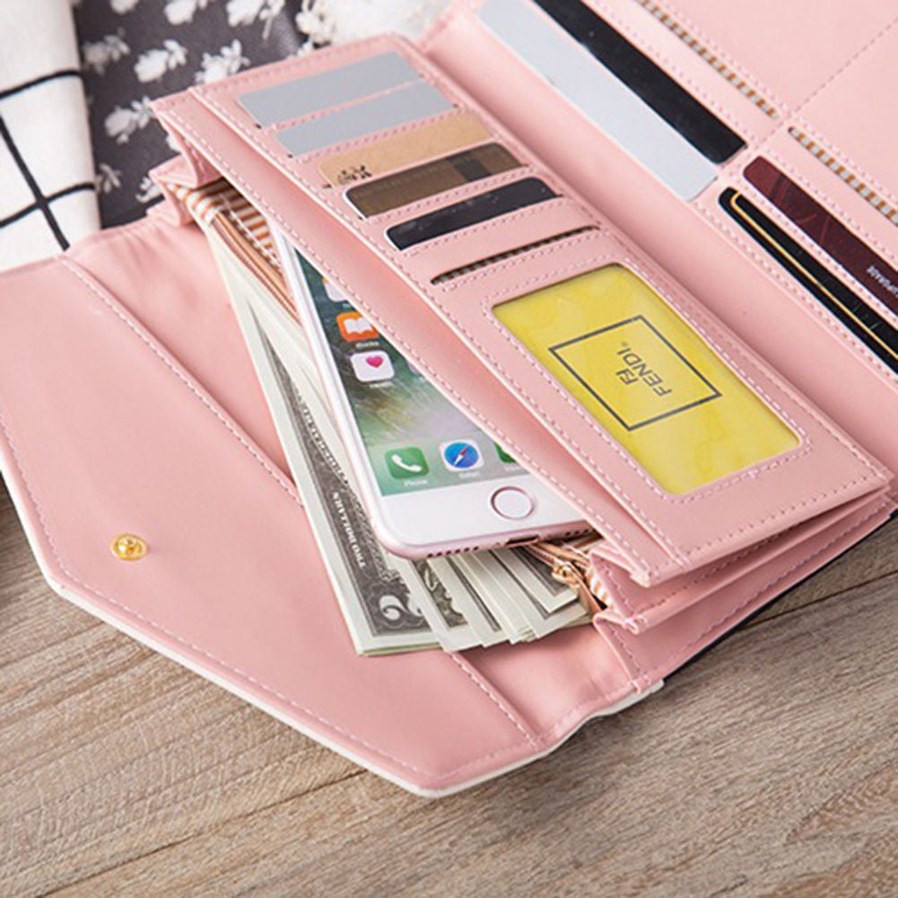 Womens Leather Envelope Clutch Wallet Fashion Long Phone Holder Purse Handbag US