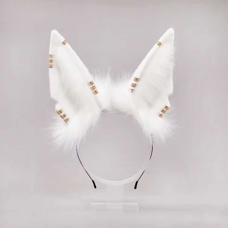 Women Cosplay Animal Wolf Ears Headdress Plush Hairband Furry Lolita Headband Anime for Halloween Christmas Hair Accessories