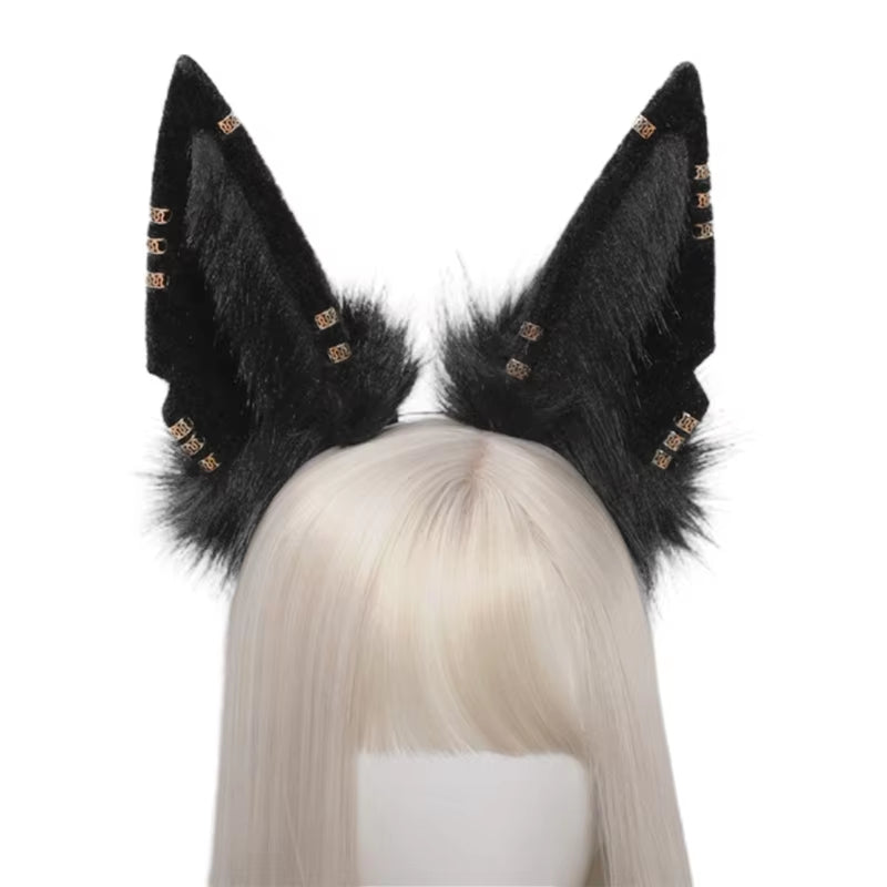 Women Cosplay Animal Wolf Ears Headdress Plush Hairband Furry Lolita Headband Anime for Halloween Christmas Hair Accessories