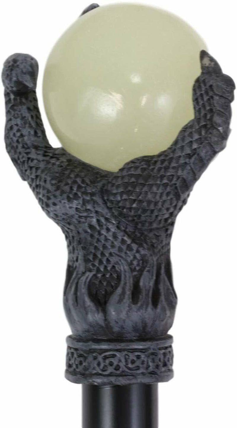 Ebros Grip of Fire Dragon Claw Glow in the Dark Decor Prop Walking Swagger Cane