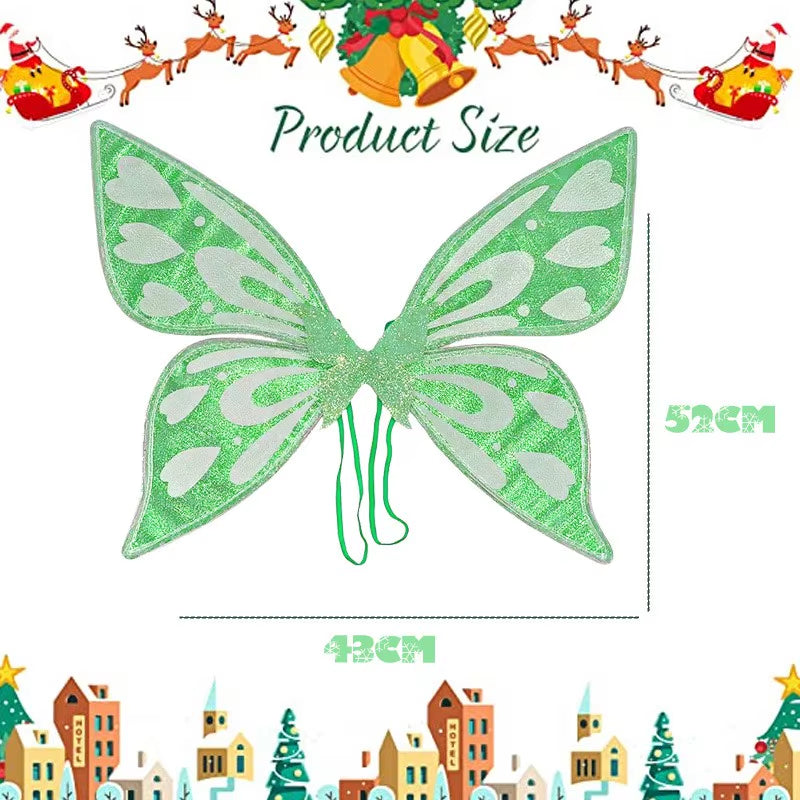 Butterfly Fairy Wing Halloween Party Costumes for Girls Cosplay Costumes Elf Princess Wing Favor Accessories