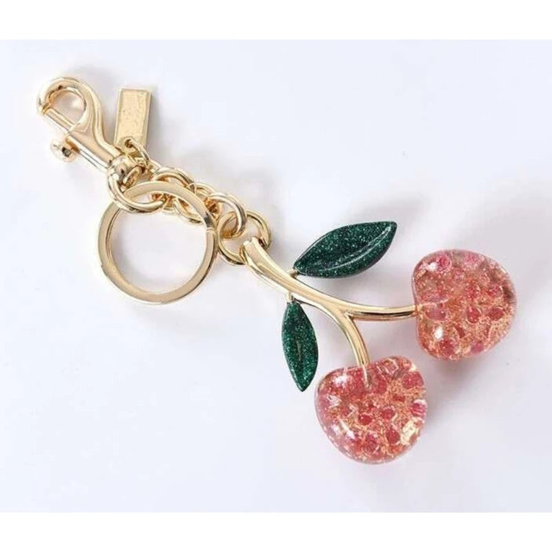 Delicate Cherry Bag Charm Keychain for Women'S Fashion Keyring Pendant Accessory