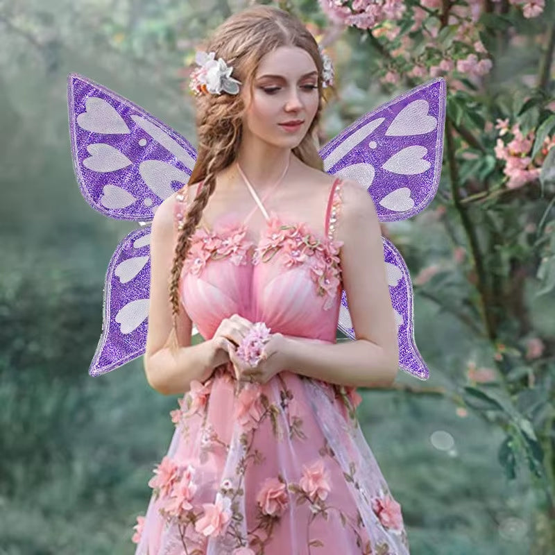 Butterfly Fairy Wing Halloween Party Costumes for Girls Cosplay Costumes Elf Princess Wing Favor Accessories